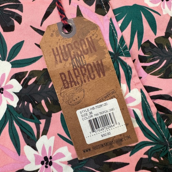Hudson & Barrow Floral Shorts Pink Tropical Casual Size 36 NWT - Picture 5 of 10